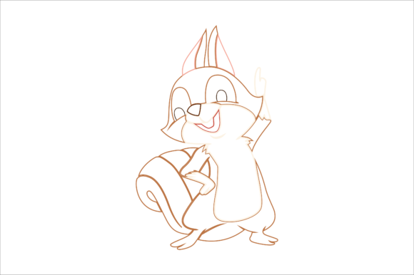 Animal Squirrel Cartoon Color Line: A Versatile Design Asset