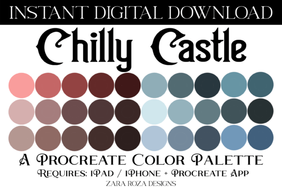 Chilly Castle Procreate Color Palette: Your Instant Color Scheme
