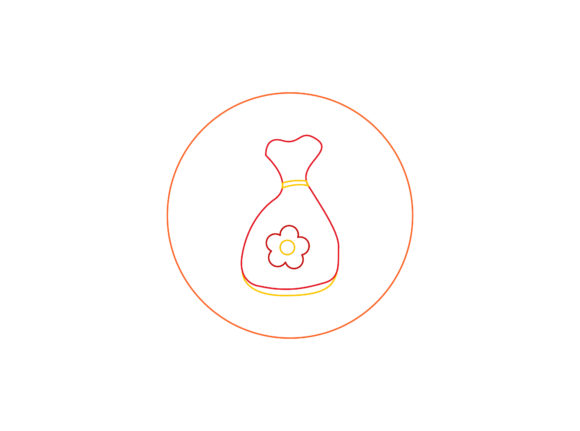 Chinese New Year Coin Pouch Color Line: A Festive Vector Design Asset