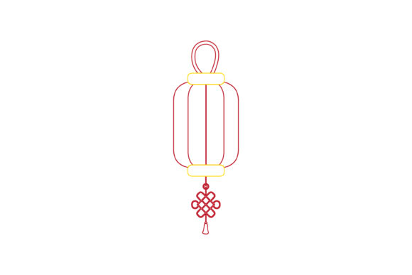 Chinese New Year Lantern 2 Color Line: A Modern Festive Asset