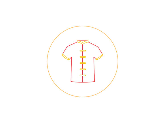 Chinese New Year Shirt Color Line Icon: Festive Vector Assets
