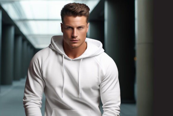 Elevate Your Brand: The White Color Man Hoodie Mockup