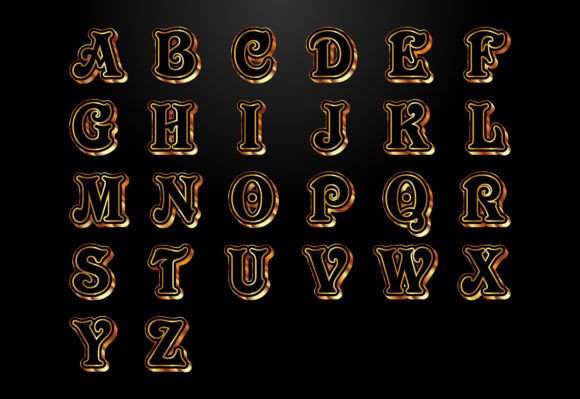 Gold and Black Color Alphabet: Elegance Meets Modern Design