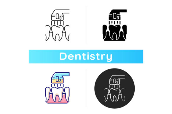 Ozone Dentistry RGB Color Icon: A Modern Stomatology Icon Set