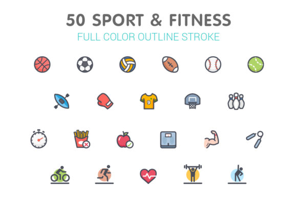 Sport & Fitness Full-Color Icon: Vibrant Design Assets