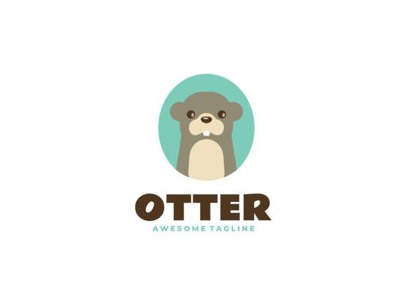 The Otter Flat Color Logo: A Friendly Face for Your Brand