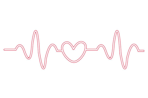 Valentine Icon Heartbeat Color Lines-04: A Dynamic Design Asset