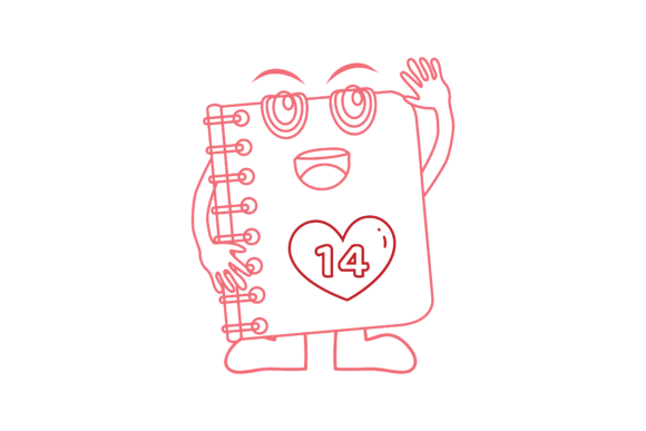 Valentine Kawaii Cute Book Color Line: A Modern Asset for Designers