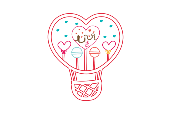Valentine Kawaii Cute Candy Color Line: A Sweet Design Asset