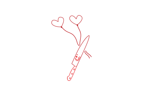 Valentine Kawaii Cute Knife Color Line: A Designer's Asset