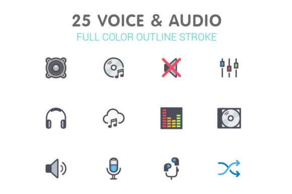 Voice & Audio Color Icon: Dynamic Design Assets for Modern Branding