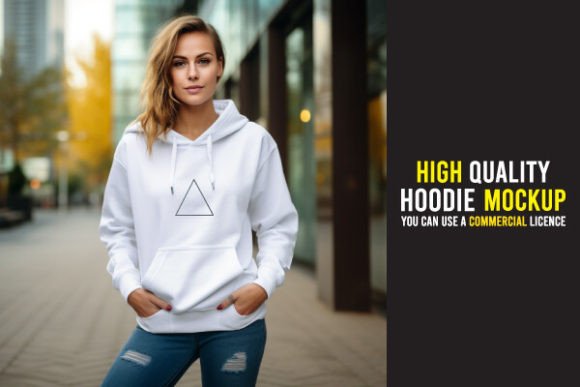 Women White Color White Hoodie Mockup: A Designer's Go-To Asset
